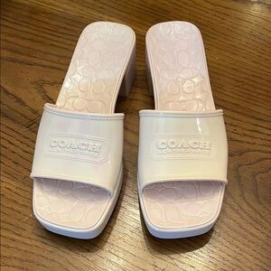 Coach Women's Pink Slide Sandals